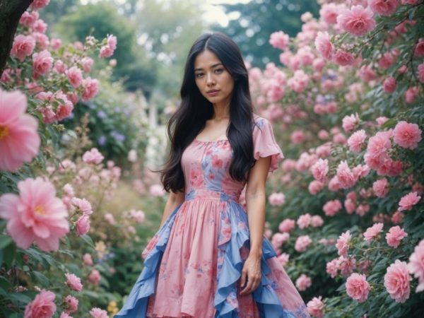 latina-girl-wearing-dress-carnation-garden latina-girl-wearing-dress-carnation-garden